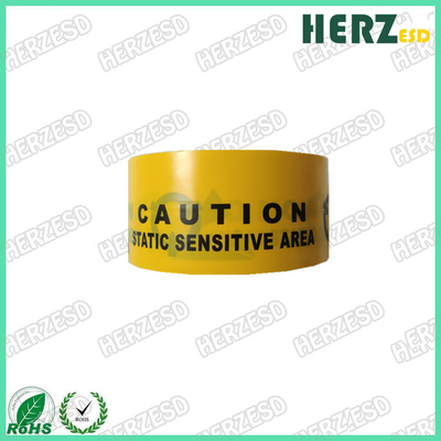 ESD PVC / PE antistatische adhesieve waarschuwingsband met gele kleur en zwarte verf