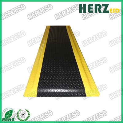 Anti-vermoeidheid mat gele en zwarte ESD rubber mat met PVC / EPDM schuim / rubber materiaal