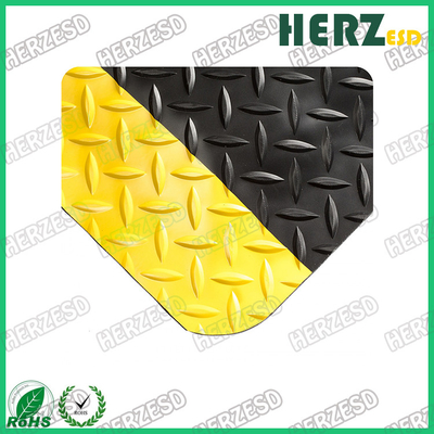 Anti-vermoeidheid mat gele en zwarte ESD rubber mat met PVC / EPDM schuim / rubber materiaal