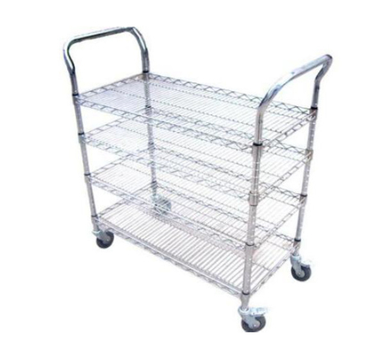 Hoge kwaliteit 4 wielen roestvrij staal anti-statisch PCB/SMT opslag 3 lagen ESD draad plank trolley kar