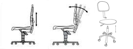 ESD Antistatische Pu van de 360 Graad Regelbare Wartel Schuimstoel met het Opheffen van Armsteun