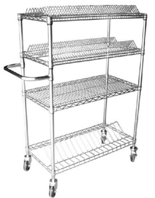 Carbon Steel ESD SMT SMD PCB Reel Storage Trolley Metalen plank Chroomdraad Plank Trolley Cart