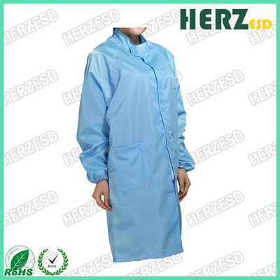 Antistatisch schoonruimte Lab Coat Wit of blauw Wasbaar ESD Smock Kleding Polyester voor laboratorium of schoonruimte Kleding
