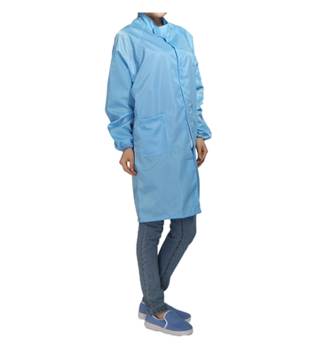 ESD Smock Antistatisch Schoonkamer Werkgoed Polyester Strip Grid Polyester Logo Op maat