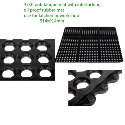 Rubber vloer gat mat commercieel anti-vermoeidheid drainage gaten rubber mat