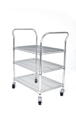 Op maat gemaakte roestvrij staal ESD draadrek trolley karretje mesh opslag antistatische draad trolley