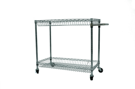 Op maat gemaakte roestvrij staal ESD draadrek trolley karretje mesh opslag antistatische draad trolley