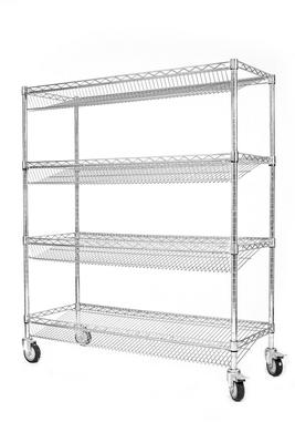 Op maat gemaakte ESD opslag 4 lagen plank trolley draadnet plank mandje