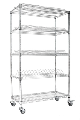 Op maat gemaakte ESD opslag 4 lagen plank trolley draadnet plank mandje