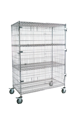 Op maat gemaakte ESD opslag 4 lagen plank trolley draadnet plank mandje