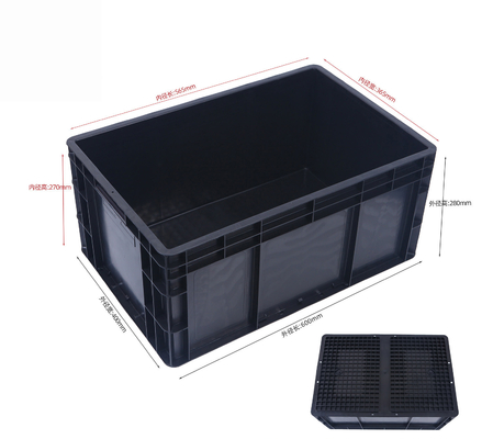 600*400 mm ESD Plastic Box ESD Storage Bins Leidende krat voor elektronische onderdelen
