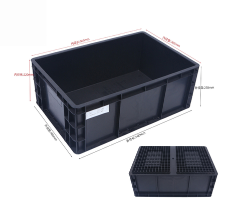 600*400 mm ESD Plastic Box ESD Storage Bins Leidende krat voor elektronische onderdelen