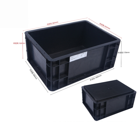 400x300 mm opslagcontainer stapelbare ESD industriële plastic opslagbak doos geleidende krat