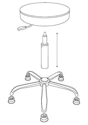 Draaibare hoge ESD PU leer antsiatische ronde kruk met voetenrest