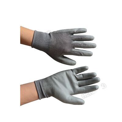 Topkwaliteit palm gecoate antistatische nylon koolstofvezel top vinger ESD handschoenen voor elektronische antistatische handschoenen