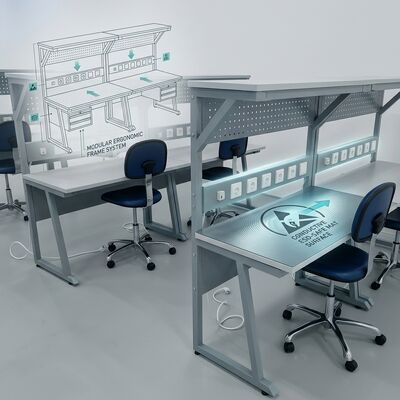 Modulaire ESD Werkbank Station Antistatische Assemblage Werktafel Met Lade Plank Stopcontact Aardingskit