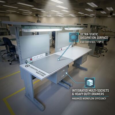 Modulaire ESD Werkbank Station Antistatische Assemblage Werktafel Met Lade Plank Stopcontact Aardingskit