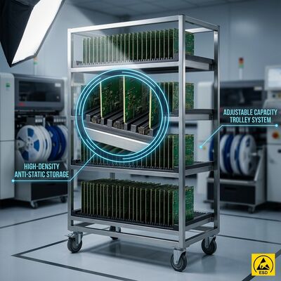 Zware Verstelbare ESD PCB Opslag Trolley voor Antistatische Printplaten