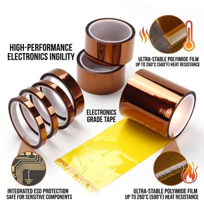 Antistatische Hoge-Temperatuur Polyimide Kapton Tape voor ESD Veilige Printplaat Isolatie