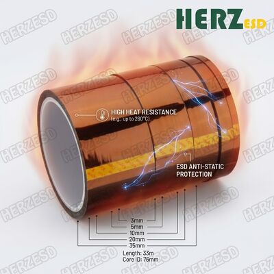 Antistatische Hoge-Temperatuur Polyimide Kapton Tape voor ESD Veilige Printplaat Isolatie