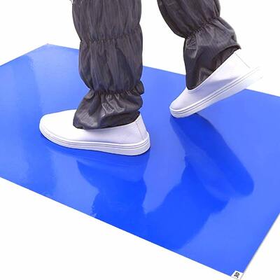 Blauwe Tacky Mat Cleanroom Plakkerige Mat | Wegwerp Plakkerige Vloermat voor Stofbeheersing