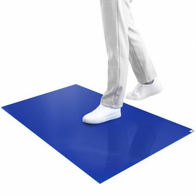 Blauwe Tacky Mat Cleanroom Plakkerige Mat | Wegwerp Plakkerige Vloermat voor Stofbeheersing