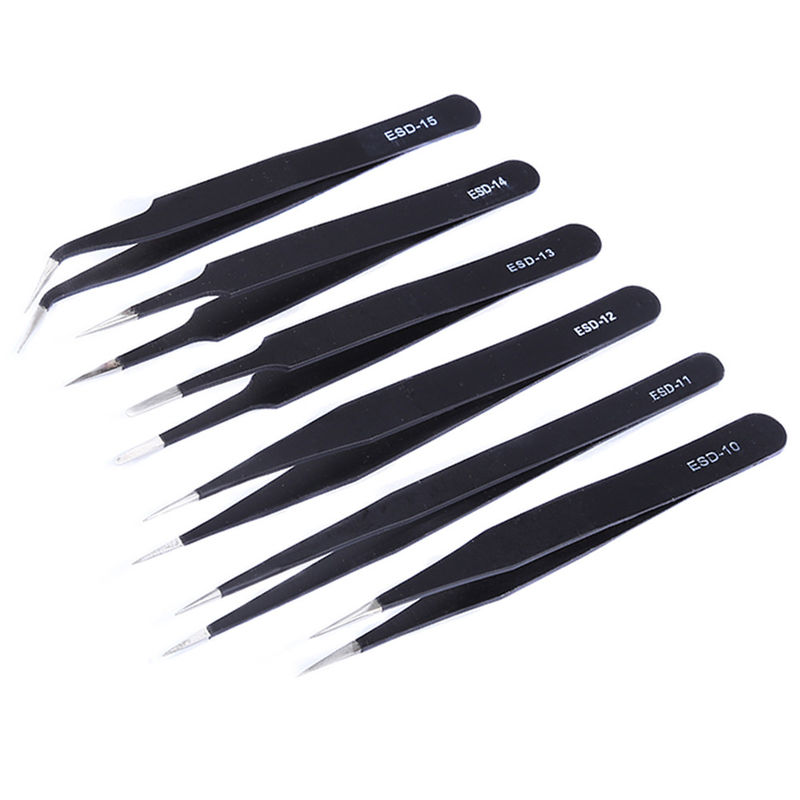 Roestvrij staal ESD antistatische pincet Electronics antistatische schoonruimte pincet hoge precisie