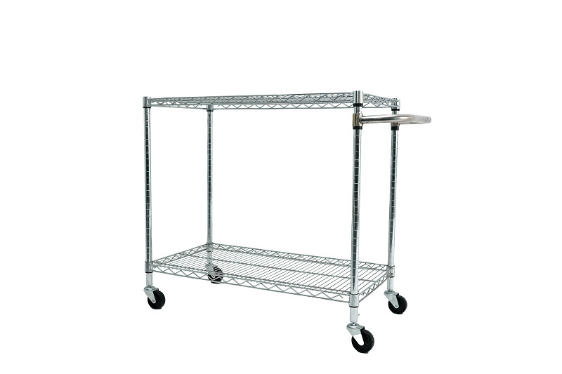Op maat gemaakte roestvrij staal ESD draadrek trolley karretje mesh opslag antistatische draad trolley