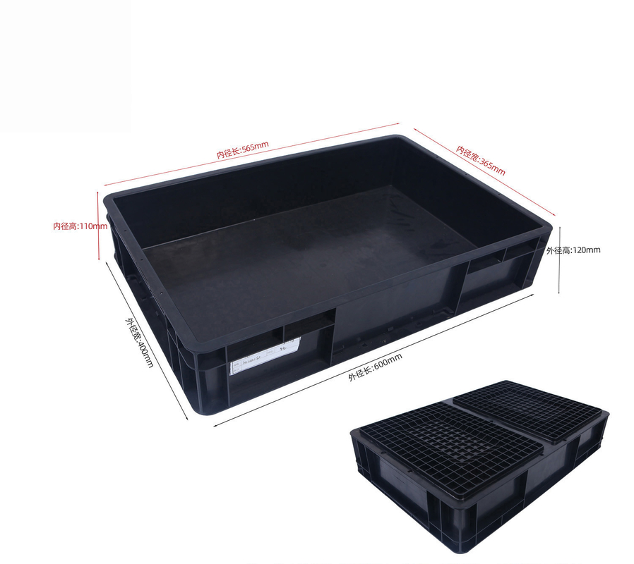600*400 mm ESD Plastic Box ESD Storage Bins Leidende krat voor elektronische onderdelen