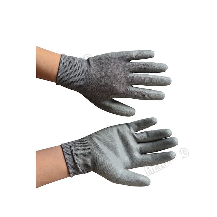 Topkwaliteit palm gecoate antistatische nylon koolstofvezel top vinger ESD handschoenen voor elektronische antistatische handschoenen